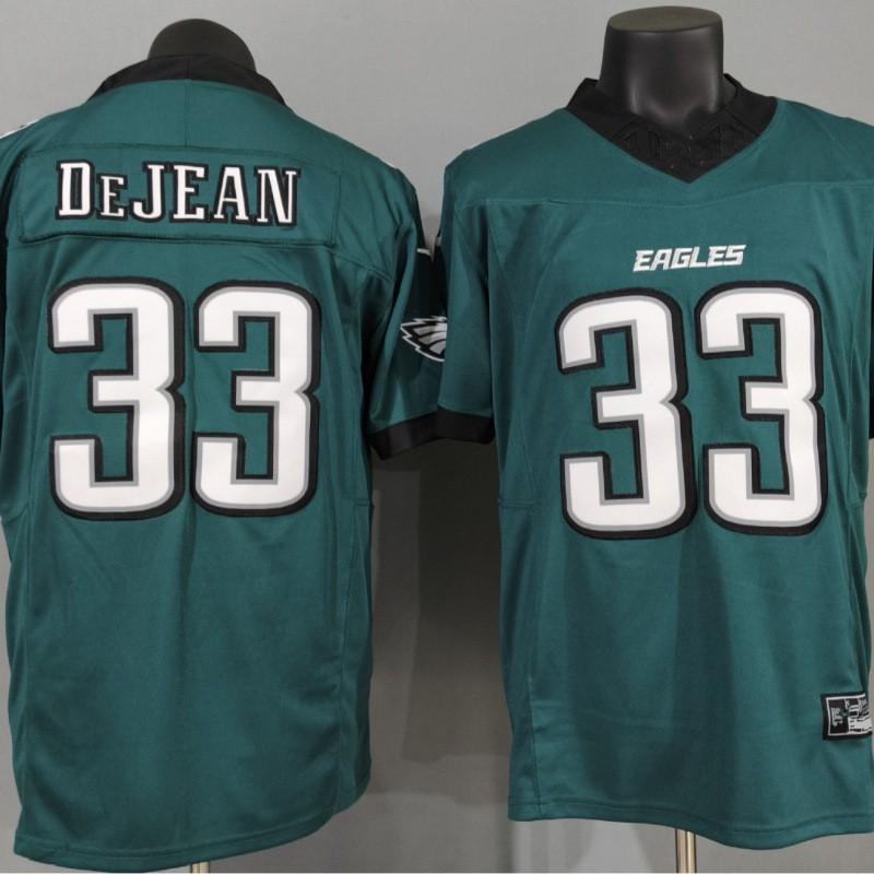 3rd Gen Football Jersey - Eagles Team Black Green 1 26 33 American Sportswear
