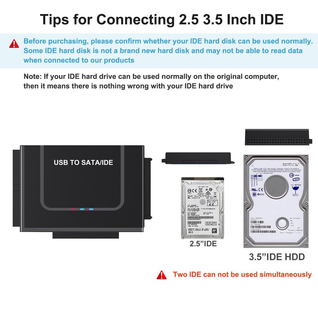 USB 3.0 к IDE/SATA Конвертер Жесткого Диска - Многофункциональный Кабель для 2.5"/3.5" Дисков