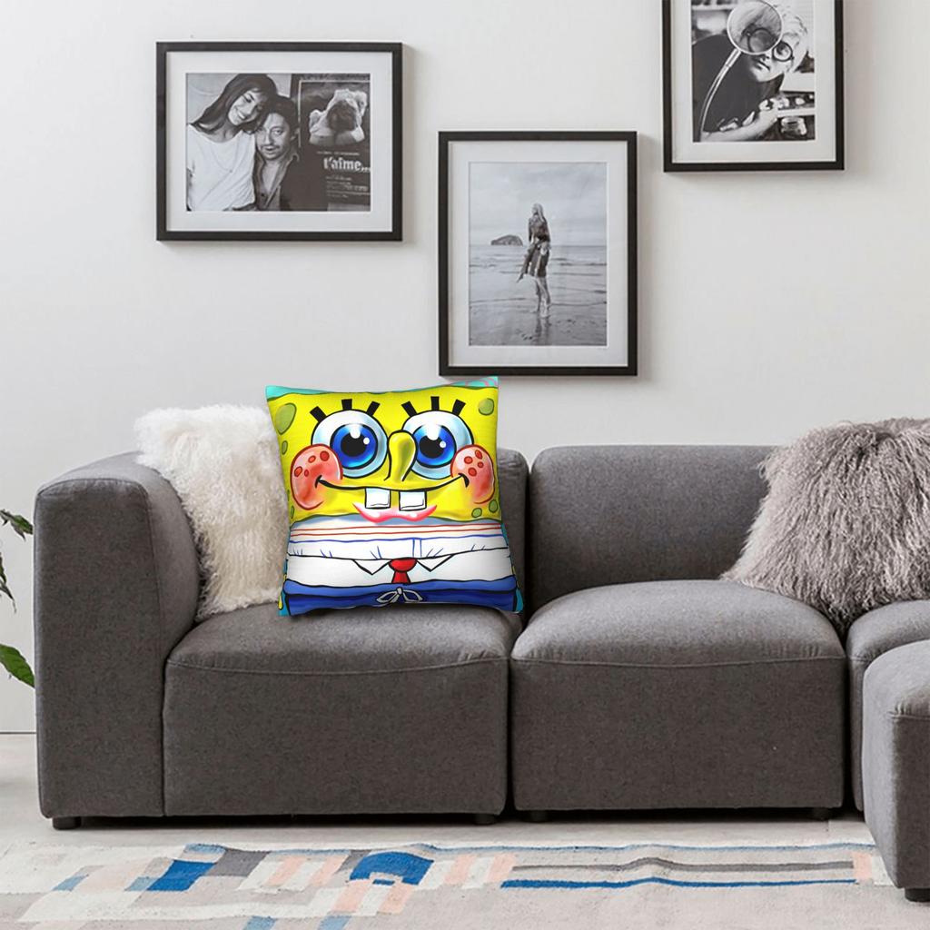 S-Spongebobeds S-Squarepantsed Sponge Man Pillow Case Custom Pillow Cover For Couch Sofa Bedroom Vintage Cushion Cover