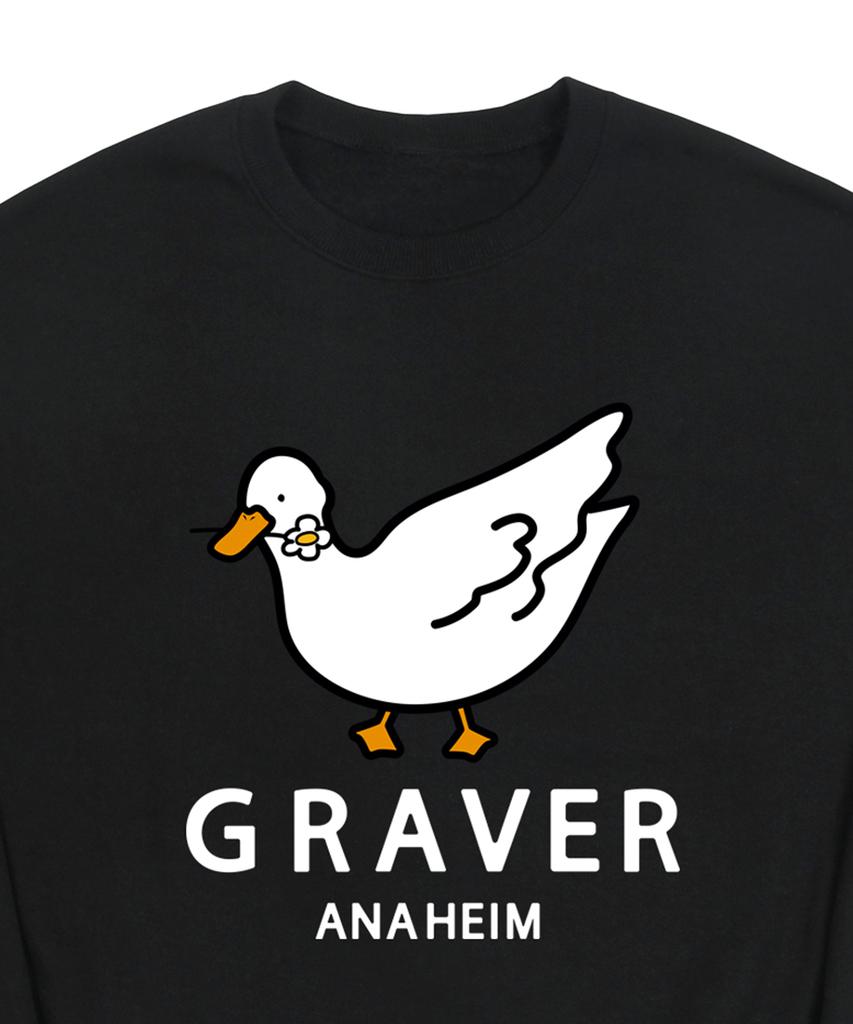 GRAVER [Унисекс] Белая Утка Улыбка Толстовка_Черная