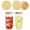 Wood Grain Clear Wooden Reusable Sealing Ring Cup Lid Tea Set Accessories Storage Tank Bamboo Cover