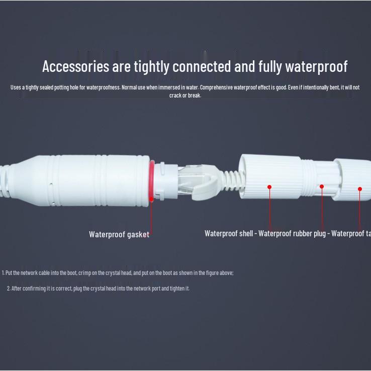 Водонепроницаемый 2-сторонний сетевой сплиттер RJ45 PoE-адаптер