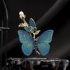 Elegant Butterfly Pearl Brooch: Chinese Style, Purple & Blue, High-End Fashion Accessory for Women