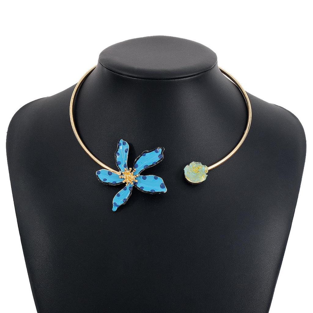 Pinkdudu Модное разноцветное ожерелье с цветком, простой дизайн с регулируемым отверстием, позолоченное ожерелье для женщин, ювелирные изделия, подарки PD1183