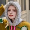 Осенне-зимняя теплая балаклава шапка осенне-зимняя вязаная шапка модная теплая защита шеи головной мешок шапка для шеи женская