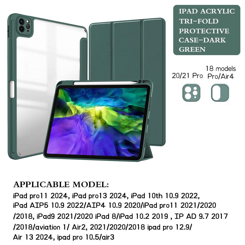 С держателем для карандаша Чехол Для iPad Pro 11 12.9 9.7 Обложка iPad 10.5 10.2 Air 4 5 10.9 10-го 11-го 9-го 8 7-го Поколения Mini 6 Capa