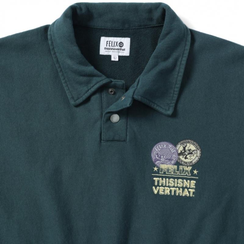 Thisisneverthat Tnt Felix Collar Sweatshirt Sea Green