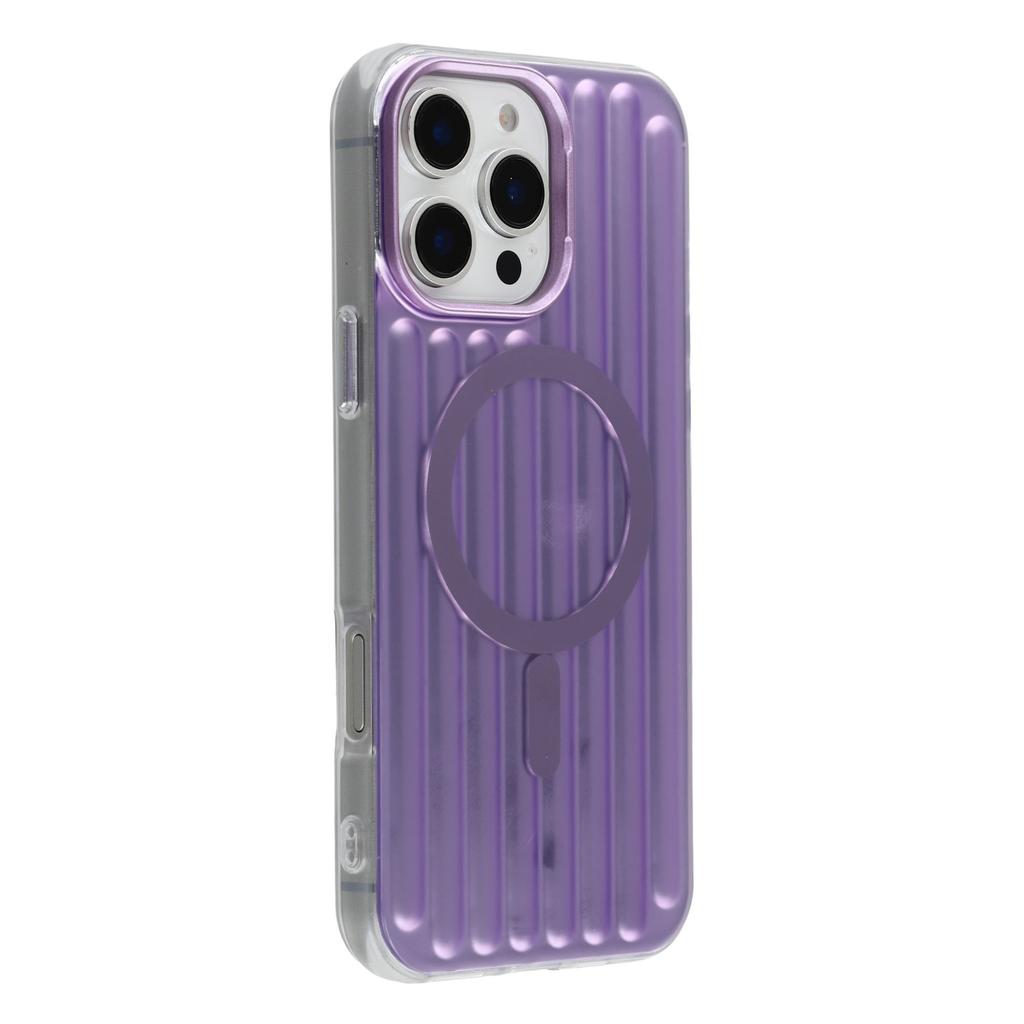 For iPhone 16 Pro Max Case Compatible with MagSafe Luggage Texture IMD TPU Phone Back Cover