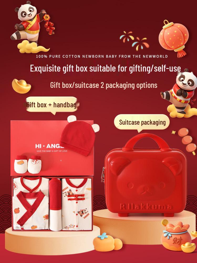 Премиум Хлопковый Подарочный Набор для Новорожденных Класса А - Праздник Новорожденных Красная Панда.