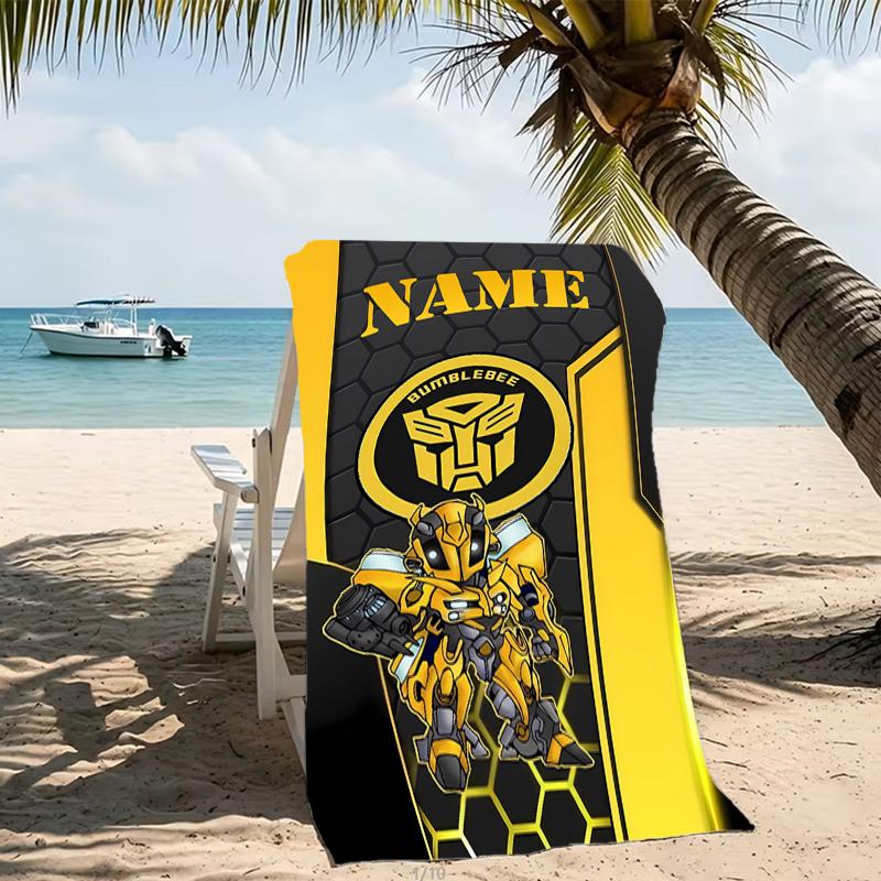 Customizable personalized beach towels Bumblebee themed designs.Suitable for the beach, yoga, sports;ideal as beach accessories