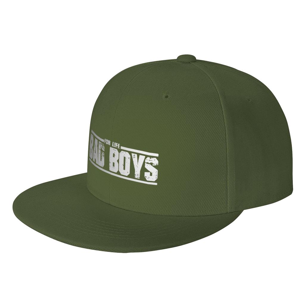 Fashion Bad Boys For Live White Logo Flat Brim Sun Hat Sports And Fitness Golf Hat Unisex