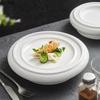 Pure White High Legged Ceramic Dining Plate Dessert Plate Sushi Salmon Plate Restaurant Molecular Cooking Creative Tableware