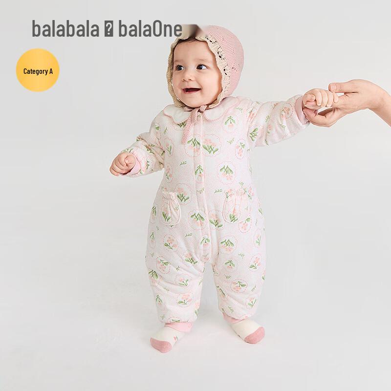 Теплый комбинезон Balabala для девочки с цветочным принтом