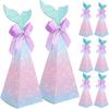 10pcs Mermaid Party Boxes Favors Mermaid Gift Bags with Thank You Stickers for Kids Birthday Baby Shower Under The Sea Mermaid Party Decorations