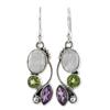 Charm gift Dangle  Hook Multi-Gemstone Moonstone Earrings Amethyst Ear Stud Peridot