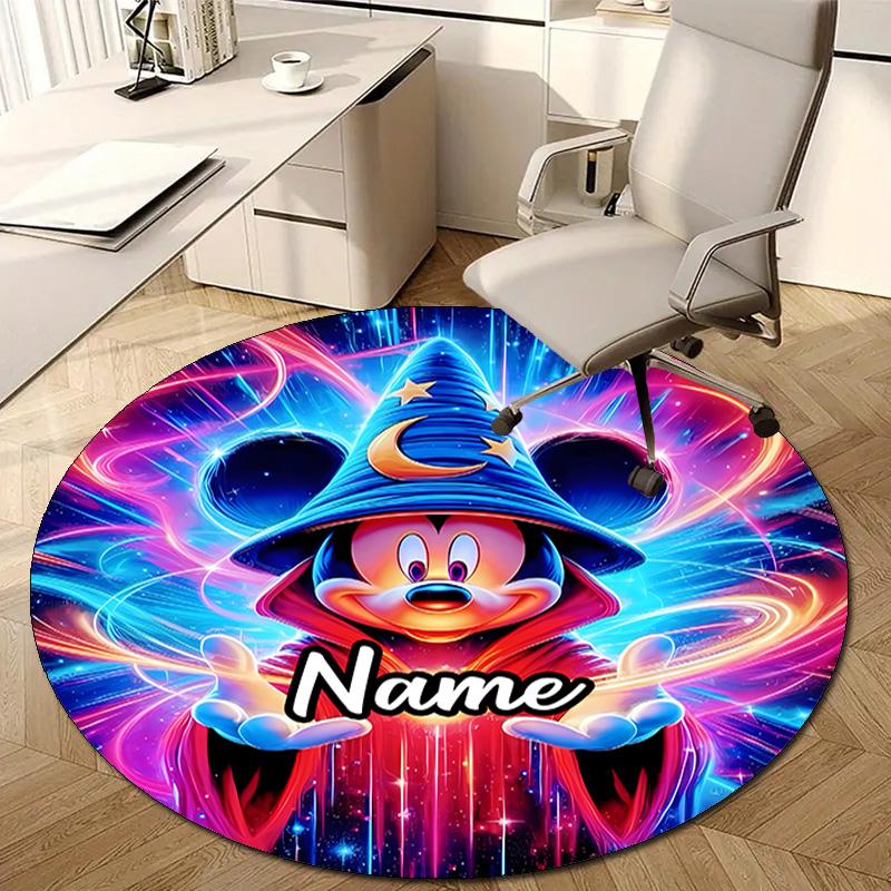 Personalized M-Mickey Round Chair Office Rug - Perfect for Mat, Office Chair & More - Ideal Gift for Birthdays and Holidays