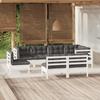 Day and Night - Day and Night Garden Furniture 8 Pieces and White Cushions Solid Pine Wood