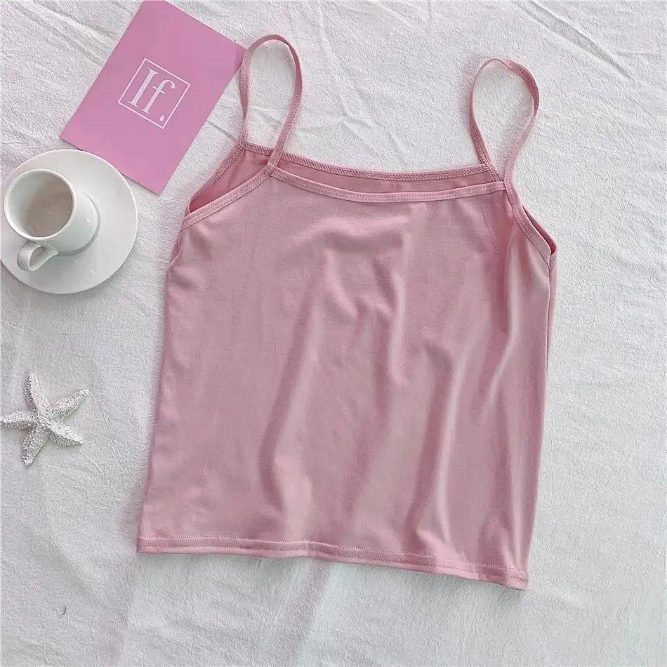 Летний однотонный облегающий жилет-майка для женщин с антибликовым покрытием, короткий свободный базовый жилет-майка для женщин