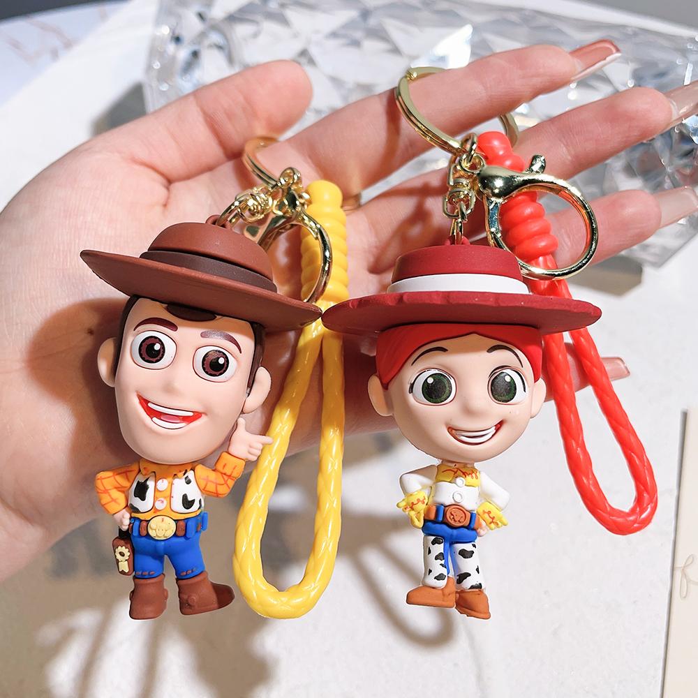 Toy Story Figure Keyring Woody Buzz Lightyear Jessie Doll Pendant Car Keychain Birthday Christmas Gift for Girls Kids