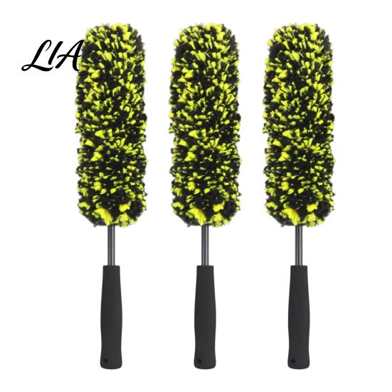 Automotive Detailing Tool 1/2/3Pcs Microfiber Wheel Barrel Brush, No Scratch Car Cleaner with Narrow Gap Cleaning Ergonomic Handle, Tire Rim for Dust
