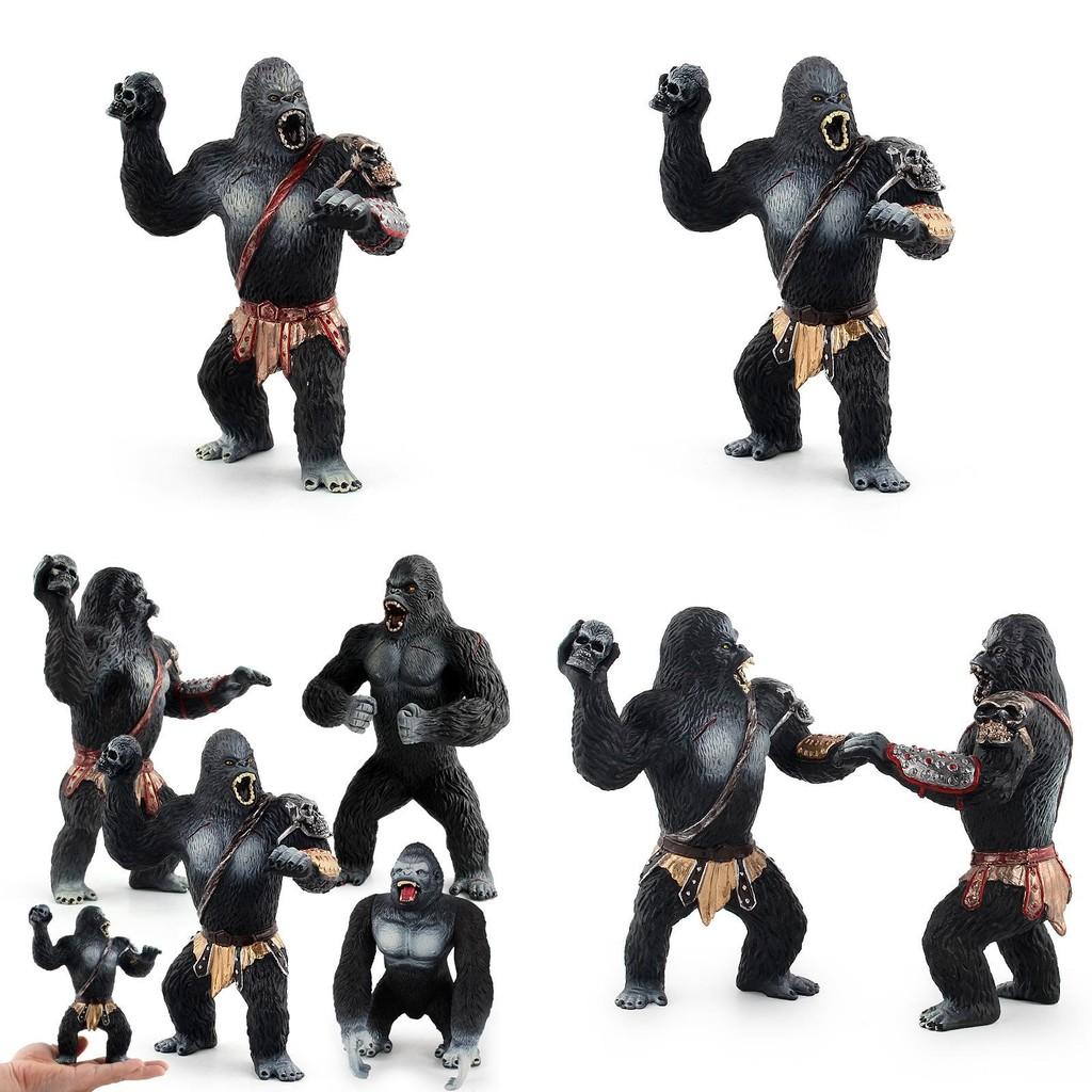 Lifelike Gorilla Warrior Figurine Pvc Jungle Animal Model For Home Decor