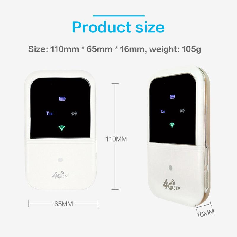 H80 Wireless 4G MIFI Router, SIM Card Slot, 2400mAh Battery, Portable Car WiFi.
