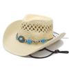 Cowboy hat Panama straw hat Hollow jazz hat Spring summer travel visor Seaside beach hat