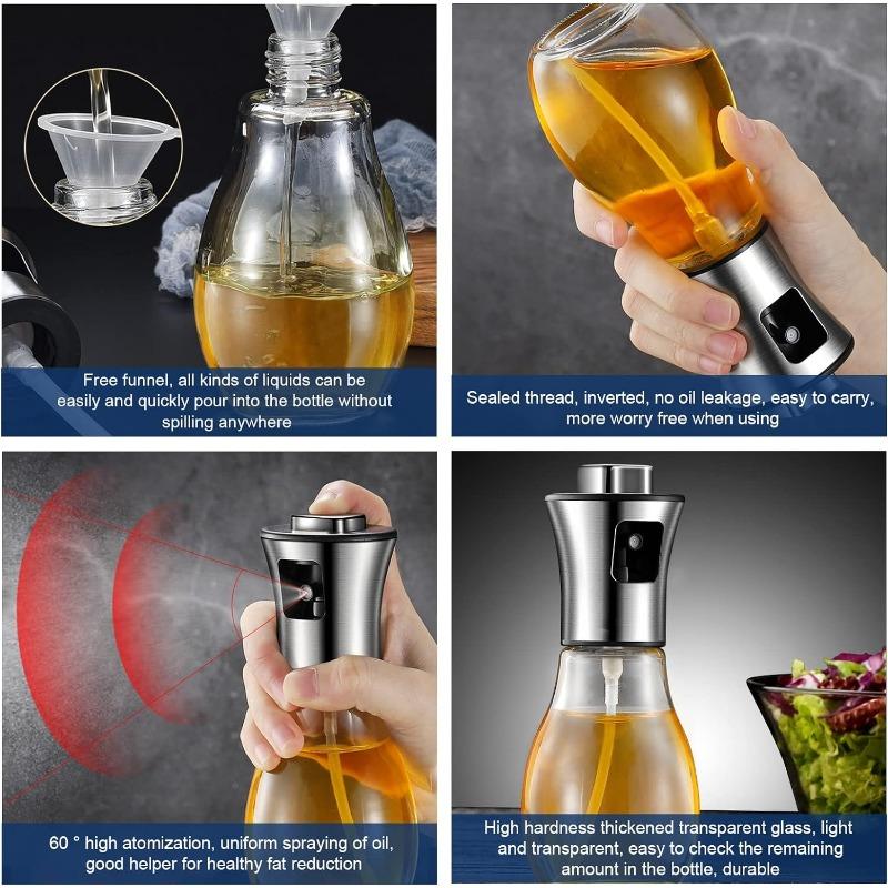 Распылитель масла для приготовления пищи, распылитель оливкового масла Mister объемом 200 мл, бутылка-распылитель из нержавеющей стали, портативный распылитель масла, кухонные гаджеты