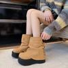 Thick-soled Heightening Short Boots Women's 2025 New Autumn Versatile and Thin Boots Small Temperament High-end Martin Boots
