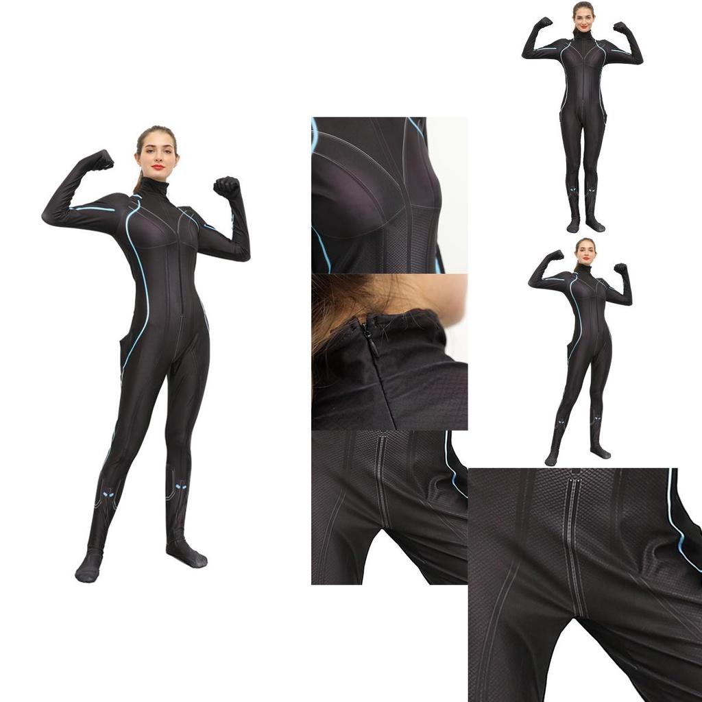 Breathable Black Widow Costume Full Body Zentai Suit For Stylish Superheroes