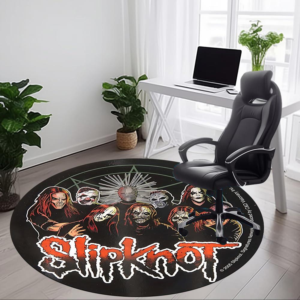 1 шт. Круглый ковер с логотипом группы Slipknot для офиса, комнатный коврик, подходящий для офиса, спальни, гостиной, домашнего декора, декора комнаты a0926050