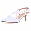 LOSLANDIFEN Women's 5cm Pointed Toe Cross Strap Buckle Sandals Slingback Pumps High Heels Party Wedding Dress Comfortable Shoes