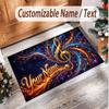 Music General Theme Soft Crystal Velvet Rug Custom Name & Text Print Non Slip Floor Rug for Bedroom Living Room
