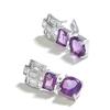 Новые серьги-застежки из натурального африканского аметиста, драгоценный камень, модный дизайн, изысканные украшения для женщин, хороший подарок, новинка 2024 года