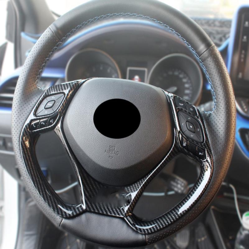 For Toyota CHR C-HR 201718 19 20 ABS carbon fiber Car Steering Wheel Trim direction control Decoration Accessories