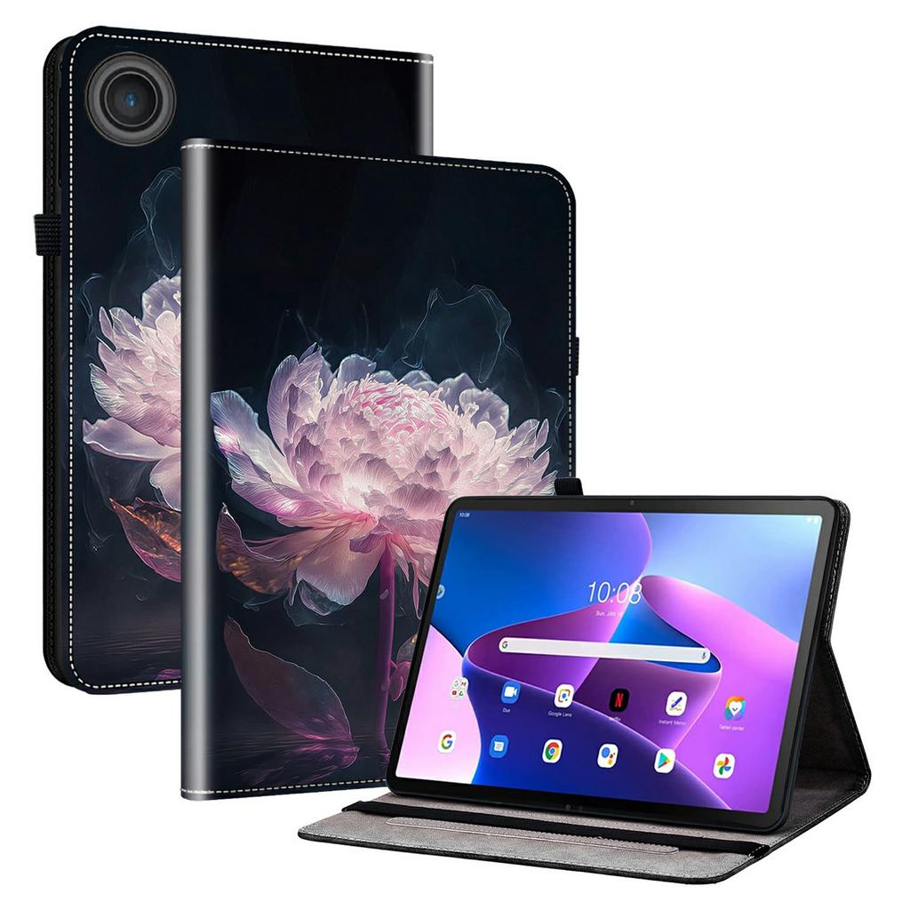 Для Lenovo Tab TB311FU Кожаный чехол с принтом, подставка, чехол для планшета со слотами для карт