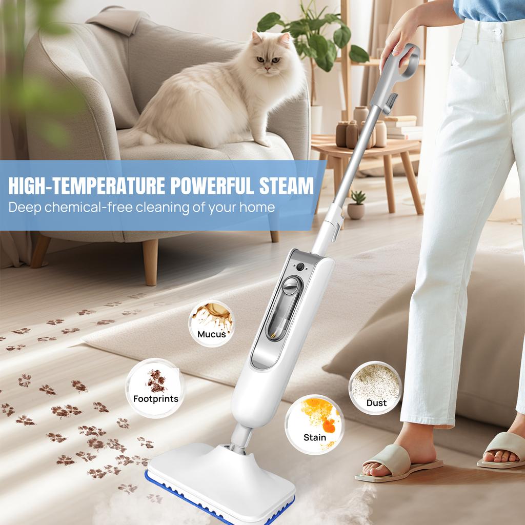 DayPlus Steam Mop & Detachable Steam Cleaner, 1500W Powerful Floor Steamer for Carpet Laminate Hardwood Grout Tile Marble, 400ml
