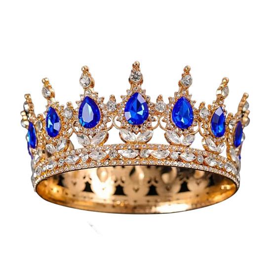 Women Crown Tiara Shiny Rhinestones Inlaid Queen Bridesmaids Crown Accessory for Wedding Halloween Birthday