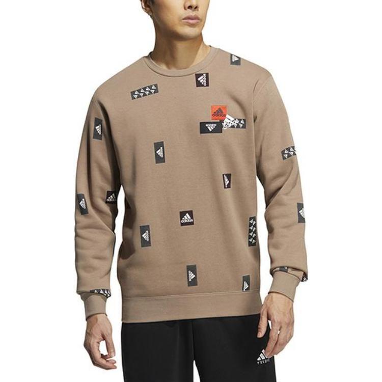 adidas CNY Толстовки Мужские Коричневые С круглым вырезом Утепленные Обычные HN8983