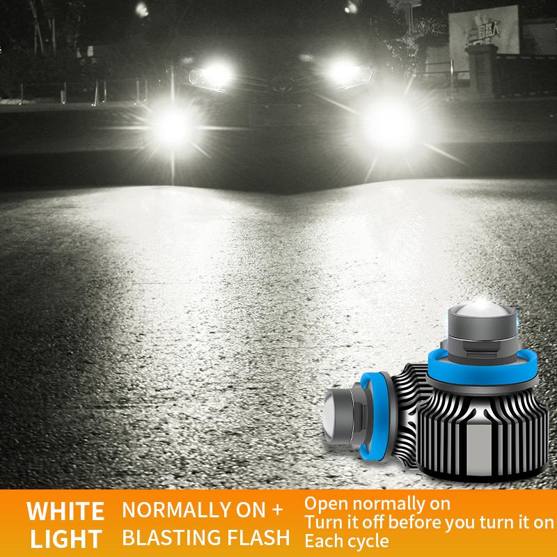 2Pcs LED Fog Light H11 H8 H9 9006 HB4 9005 HB3 H7 Auto Bulbs Car Front Fog Lamp 12V 24V Daytime Running Lights With Strobe