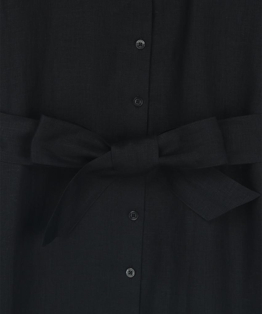 Льняное платье-рубашка с поясом BROOKS BROTHERS (черный) (Bbdzwm7129Ues)