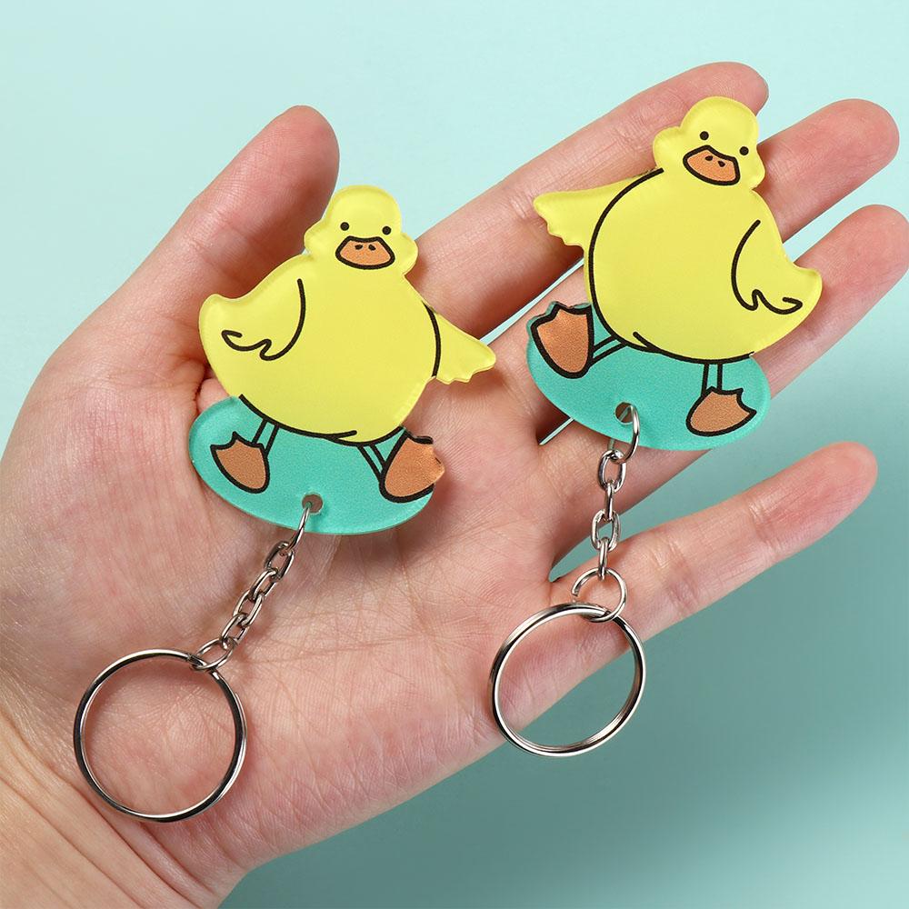 Plastic Creative Keychain Cartoon Couple Keychains Duckling Keychain Bag Accessories