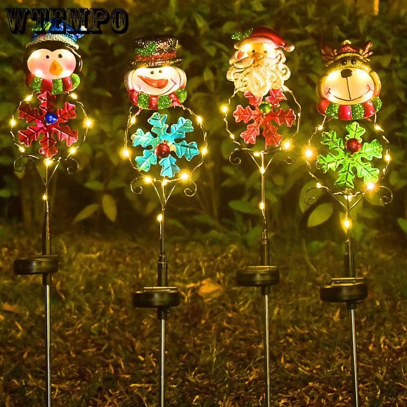 Solar Christmas Light Led Snowman Elk Penguin Outdoor Light Garden Lawn Decorative Light