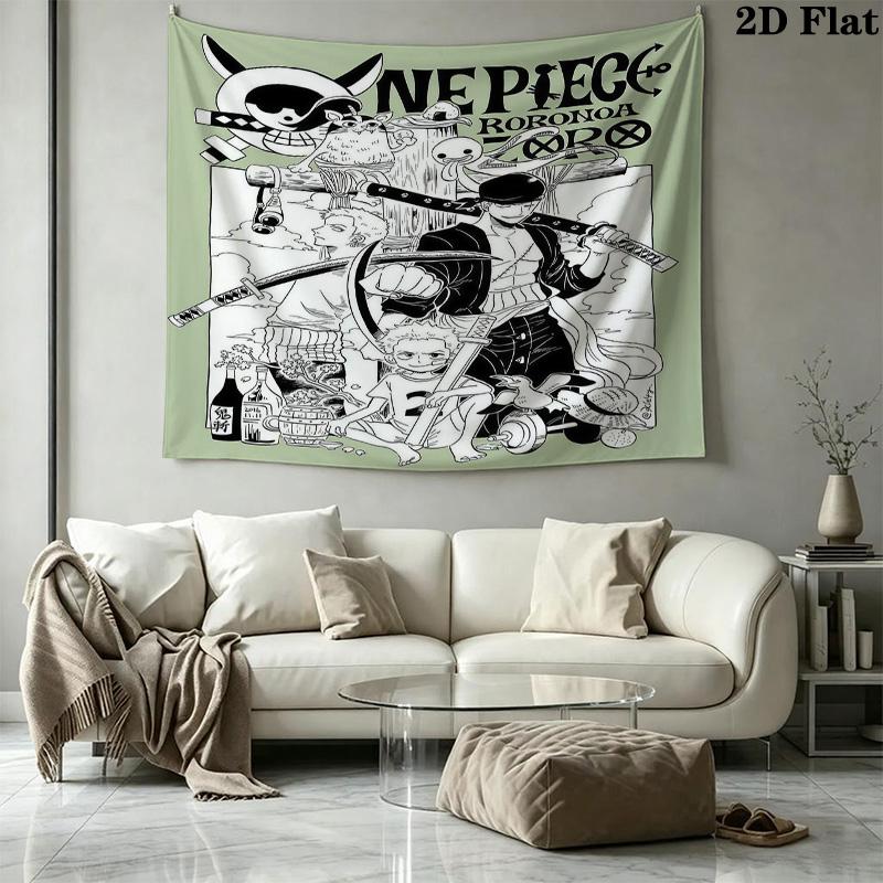 One Piece Roronoa Zoro Wall Tapestry Aesthetic Wall Hanging Printed Fabric Blanket Decorative Tapestries For Bedroom Living Room Home Decor