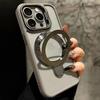 Luxury Magsafe Transparent Kickstand Stand Phone Case For iPhone 11 12 13 14 15 16 Pro Max Plus Magnetic Shockproof Bumper Cover