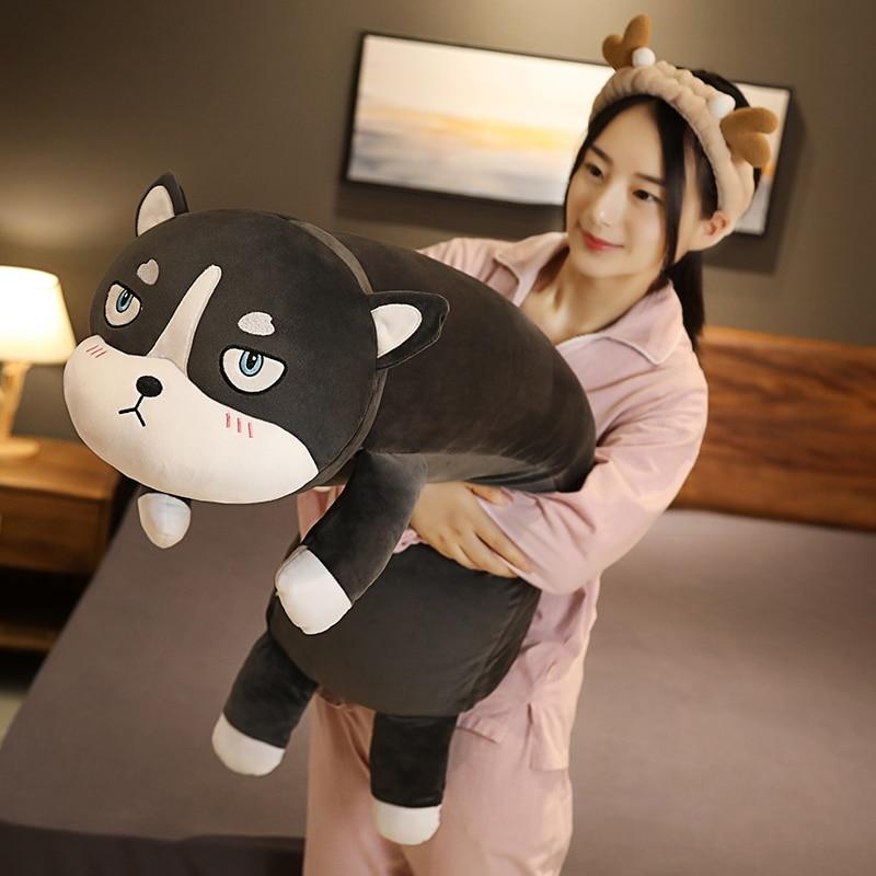 80 /100cm Giant Cartoon Animals Plush Sleep Pillow Stuffed Dinosaur Husky Dog Shiba Inu Hamster Cattle Plush Toys For Kids Baby