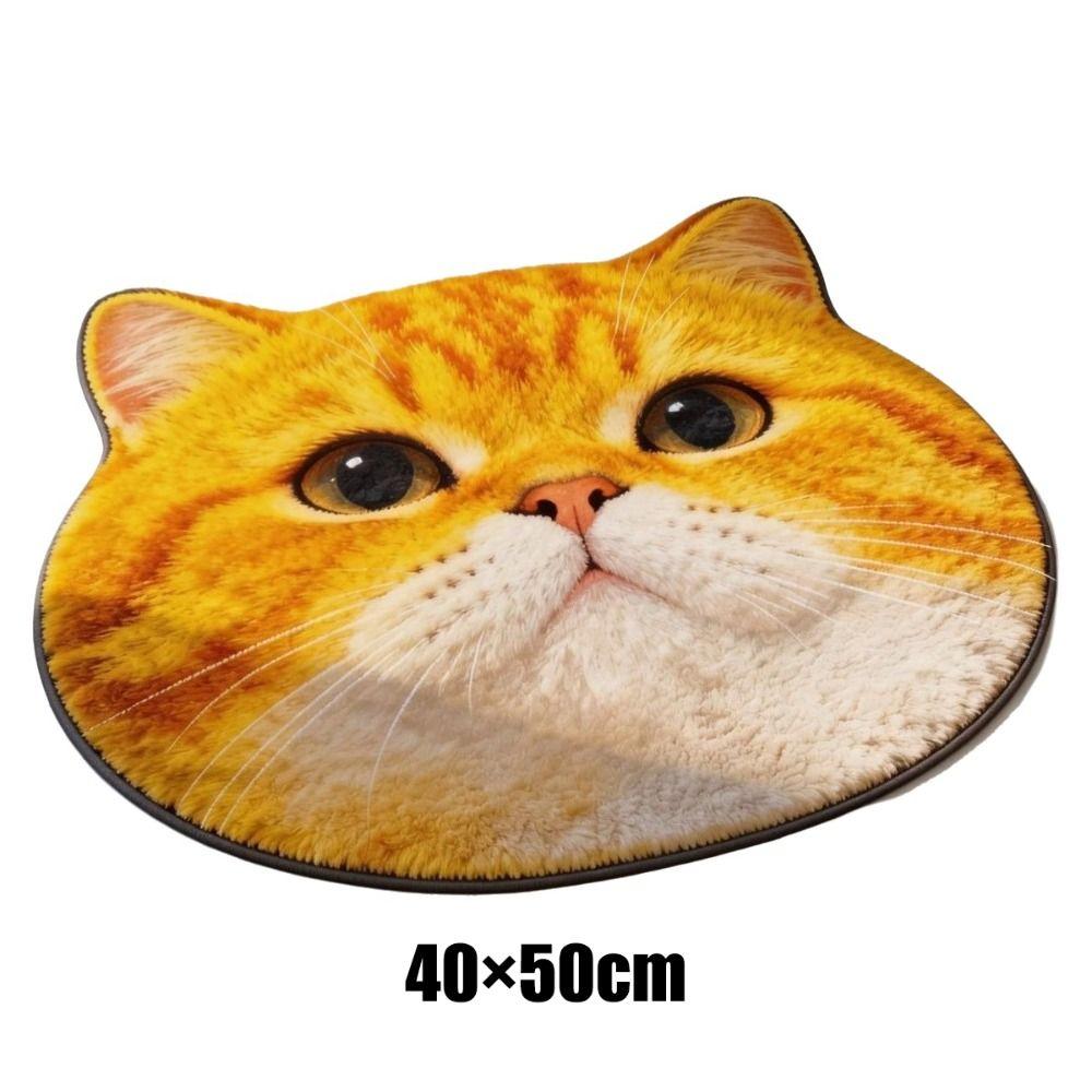 2D Home Decor Carpet Non-Slip Cartoon Carpet Soft Cat-Shaped Area Rug Living Rooms