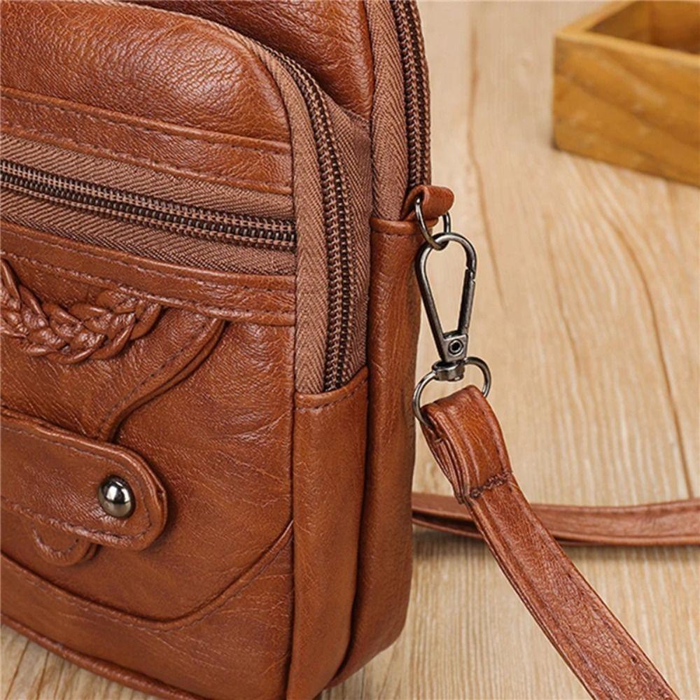 Double Layer Phone Chest Bag Large Capacity Messenger Bag Crossbody Phone Bag Cell Phone