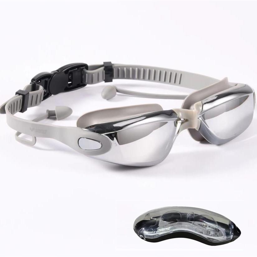 Профессиональные взрослые очки для плавания с защитой от запотевания и берушами. Мужские и женские очки для плавания. Герметичные. Регулируемые. Защита от УФ-лучей.