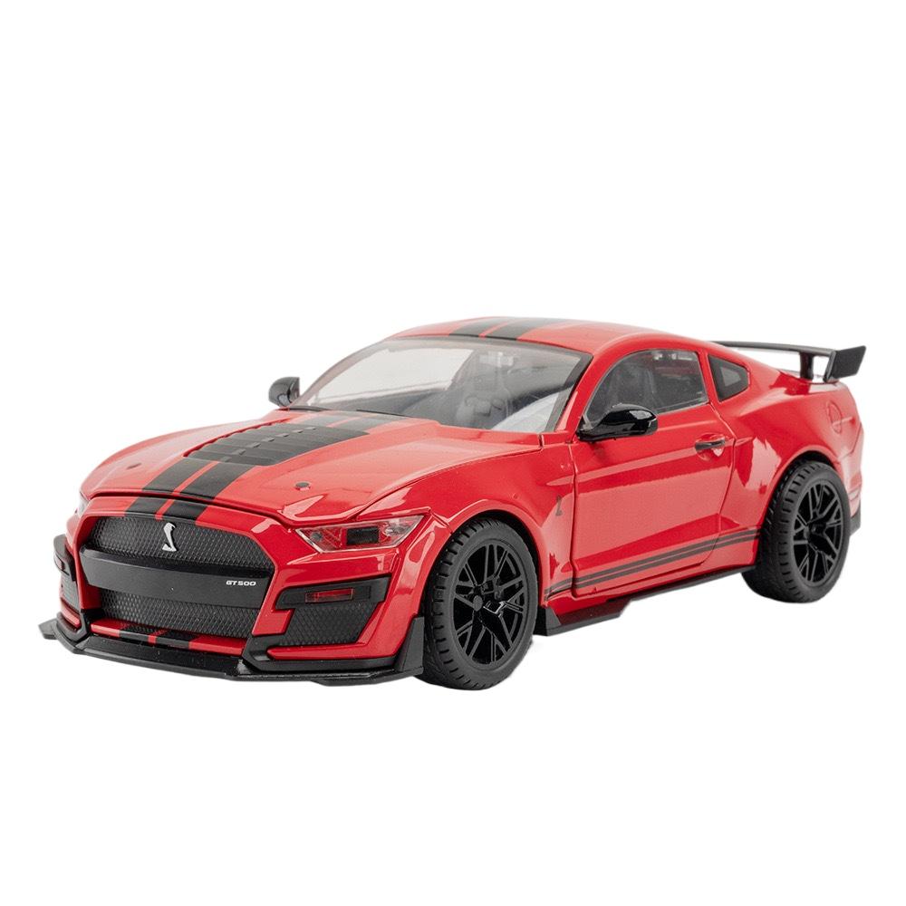 Большой размер 1/18 Ford Mustang Shelby GT500 Металлический сплав Модель Спортивного Автомобиля Литые Металлические Модели Гоночных Автомобилей Игрушки со Звуком и Светом Подарки